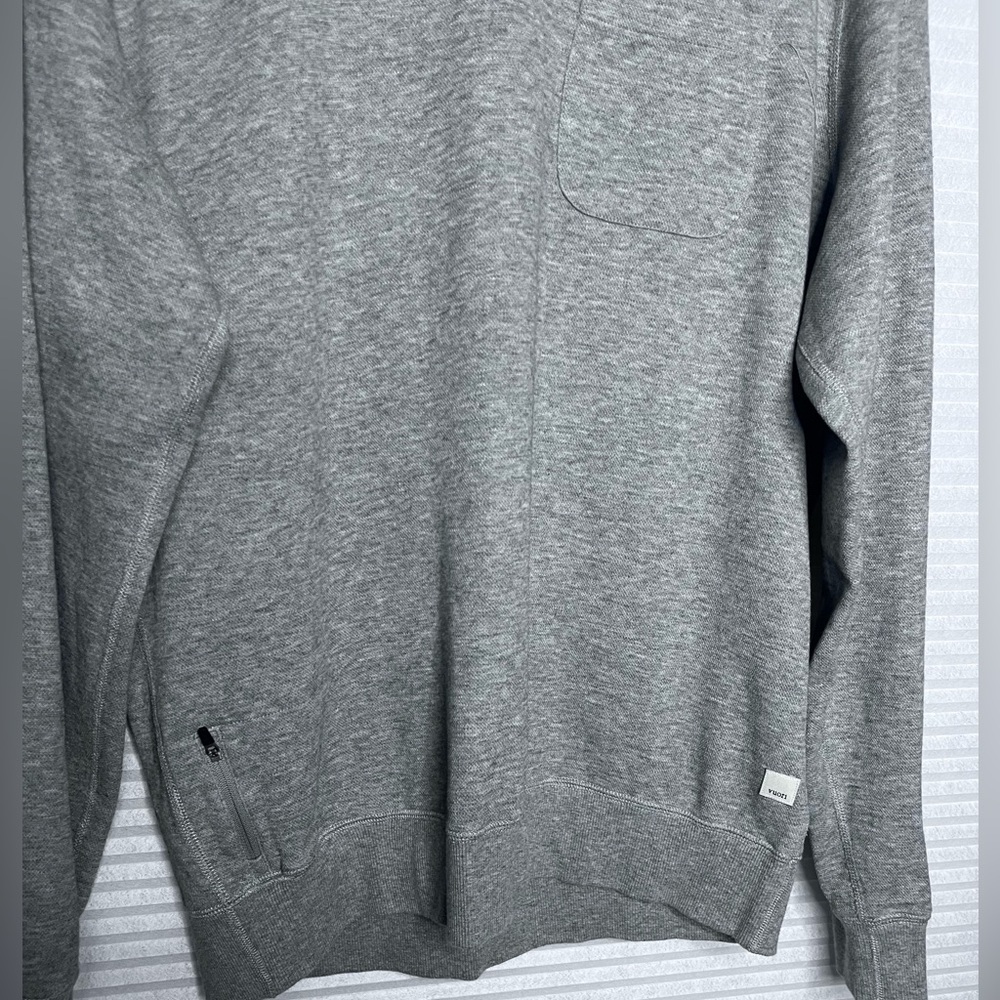 Vuori Men’s Jeffreys Pullover Shirt Side Zip Pocket Heathered Grey Size Large - Picture 6 of 12